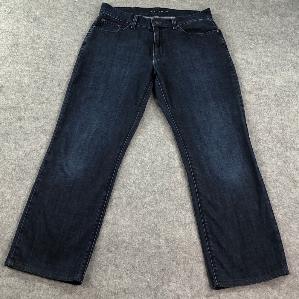 Mott And Bow Mens Jeans 32x30 (fits 32x27) Blue Straight Leg Dark Wash Denim